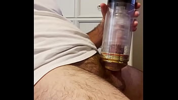 Preview 4 of Lesbo Asien - Solo Arab male HUGE COCK uses Automatic Jerk machine