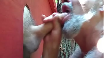Preview 3 of Dad On Sleeping - Milking big uncut cock at my private gloryhole