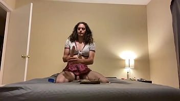 Preview 3 of My Brothers Wife Bathroom - Sissy michelle rides dildo to attract daddies