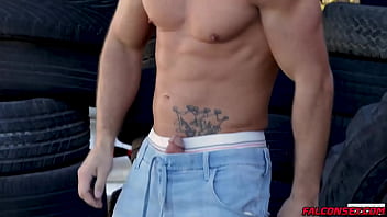 Preview 1 of New Porn Animal - Cade shoots out an extra creamy load Roman Todd. Cade Jaxon notices the raging hard-on that Roman has stuffed in the waistband of his shorts. Roman lets his pal take a grab at the meat