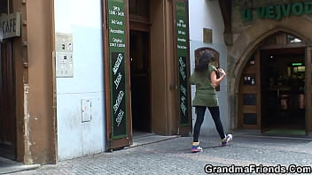 Preview 1 of Glad Woman - Big tits blonde granny double penetration