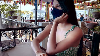 Preview 1 of Men Kerkuk - Mexican Teen Waiting for her Boyfriend at restaurant - MONEY for SEX