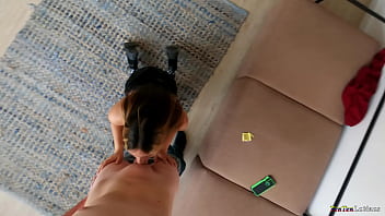 Preview 2 of Cute Tranny Cum - Lovely Colombian girlfriend Martina fucks and sucks