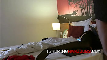 Preview 4 of Russia Blond Daughter - Hot Brunette Babe Skinny Girl with Big Natural Tits gives an Incredibly Sexy Precum Milking Lesson in a Hotel Room