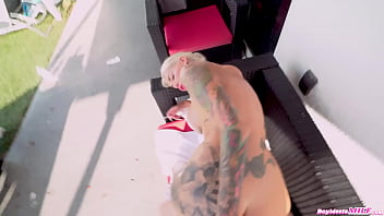 Preview 4 of 12inch Big Cok - Gorgeous Lonely Blonde European MILF Fucks The Pool Guy - Blondie Bombshell Johnny Love BoyMeetsMILF.com