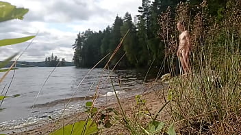 Preview 3 of Desi Sexxv Com - Sex model mars6mars walking and masturbate at lake shore