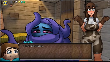 Preview 3 of Animal Sexyy - HornyCraft [Hentai game PornPlay ] Ep.3 Milking a furry cowgirl&#039_s huge tits