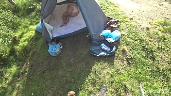 Preview 1 of Brother N Sister Fucking At Home - Mushroom picker fucked a stranger with a big ass in a camping tent. Gave a blowjob for a good fuck.