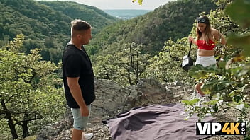 Preview 1 of Kristi Threesome - VIP4K. Two guys with huge dick