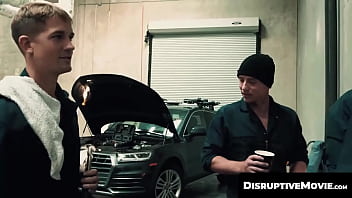 Preview 1 of Indian Hj - DisruptiveMovie.com - Mechanic Roman Todd bends twink Brandon Anderson over for a quick bareback
