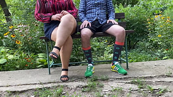 Preview 1 of Videos Lay Down Xxx - MILF sits down next to a young man and wants to watch him piss