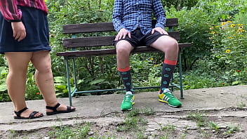 Preview 4 of Videos Lay Down Xxx - MILF sits down next to a young man and wants to watch him piss