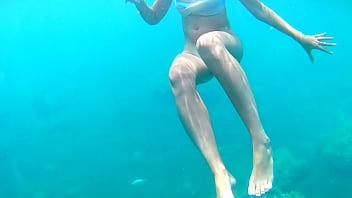 Preview 2 of Small Boy Weman - swimming without panties is so good while others are watching.Mala dvojka
