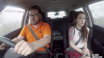 Preview 1 of Xxxbp Movies - Tattooed medium tits babe fucked in car by instructor