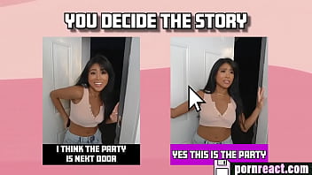 Preview 1 of Cina Japan Breast Mom - SEX SELECTOR - Random Asian Chick Ember Snow Shows Up At Your Party,  Now What? You Decide!