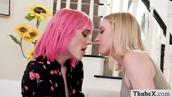 Preview 2 of Local Baba - Transexual Claire Tenebrarum fucks pretty lesbians wet pussy