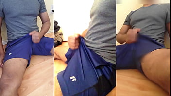 Preview 3 of Gay Boot Licking - Biceps training. MUSCLE HUNK Alan Prasad takes 30 MINS no cum challenge and then ejacuates1