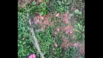 Preview 2 of Cum Faking - My Husband Pissing in the Yard