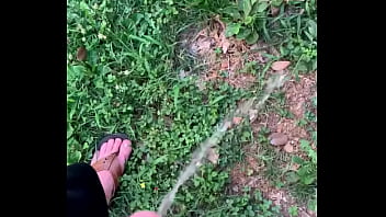 Preview 1 of Cum Faking - My Husband Pissing in the Yard