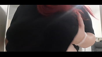 Preview 1 of Only Kissing Xxc Video - Thick girl plays with her tits