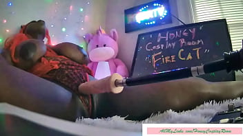 Preview 2 of 1st Time Sex Virginity Bleeds - HONEY COSPLAY ROOM - FIRE CAT -- SexMachine Fucks so Good