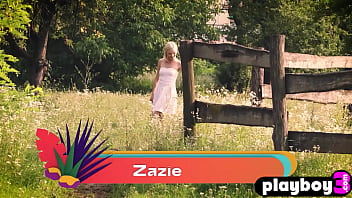 Preview 1 of Tessa Humilation - Stunning blonde chick with nice small tits Zazie passion posed outdoor