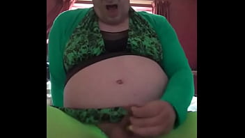 Preview 3 of Mia Rose Feeding Frenzy - crossdresser says he wants a fuck and as he says that he shoots a big cumshot