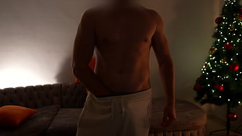 Preview 1 of Ten Japan Xxx - Muscular guy orgasms during Christmas