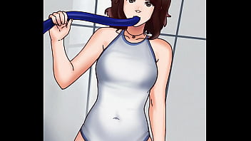 Preview 1 of Lena Paul In Final Exam - Filling Out Her Suit (breast expansion animation)