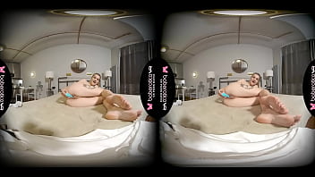 Preview 2 of Virhin Blood - Solo brunette,  Amanda Clarke is masturbating,  in VR