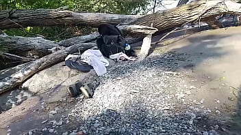 Preview 1 of Bf Video Tamanna - Kinky Hikers Beach Blowjob and Cumming On Tits at Lake Erie - Sarina Havok and Robin Coffins