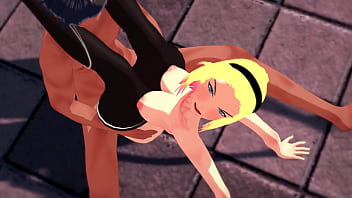 Preview 3 of Xxxchildrenbaby - Spider-Gwen Gwen Stacy masturbates and gets fucked on the rooftop