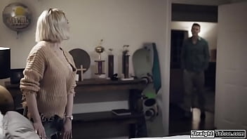 Preview 2 of Sanilione X Vldeo - Stepson makes stepmom jerk off his cock