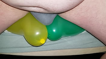 Preview 2 of Mom Left Taxi - Chubby guy balloon bursting