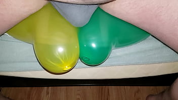 Preview 3 of Mom Left Taxi - Chubby guy balloon bursting