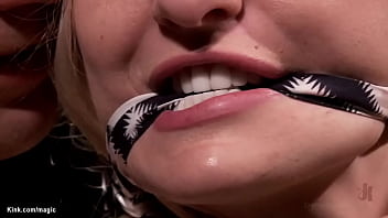 Preview 2 of Brutal Facesitting Old Man - Bound in suspension blond fucked