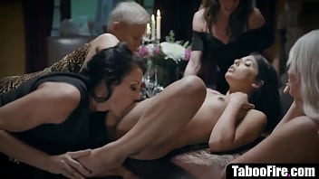 Preview 4 of Man Massage Sex - Lesbian stepmom fucks stepdaughter in front of her MILF bffs