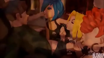 Preview 2 of A Virgin - group of girls sucks a dick