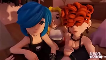 Preview 1 of A Virgin - group of girls sucks a dick