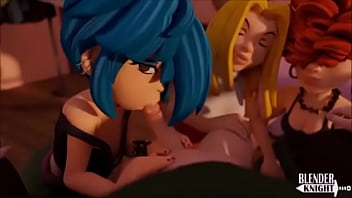 Preview 4 of A Virgin - group of girls sucks a dick