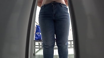 Preview 1 of Pakistani Lesban - Hidden cam in the public locker room at the pool spying on a mature milf with a juicy ass,  big boobs,  hairy pussy and a plump belly. Amateur fetish. PAWG.