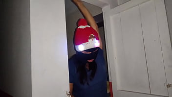 Preview 2 of Arif Sex Xxx - THE WHORE PUT ON A BALACLAVA AND MAKES PORN FROM HER WORK WAREHOUSE SHOWING HER MATURE VAGINA