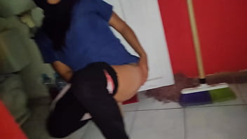 Preview 3 of Arif Sex Xxx - THE WHORE PUT ON A BALACLAVA AND MAKES PORN FROM HER WORK WAREHOUSE SHOWING HER MATURE VAGINA