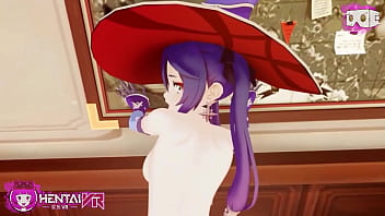 Preview 2 of Force Double Penetred - Mona Genshin Impact 3d
