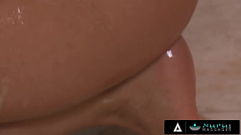 Preview 4 of Brutalcom Porhup - NURU MASSAGE - Busty Asa Akira Gives An Amazing Blowjob And A Footjob To His Enormous Dick