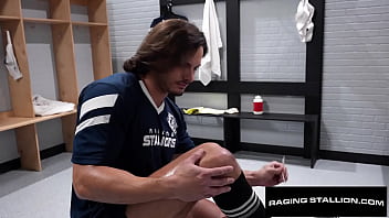 Preview 1 of Teen Fuck Dwarf - Bearded Rugby Player Stretchet Out By Rivals Gurthie Cock - JJ Knight,  Luca del Rey - RagingStallion