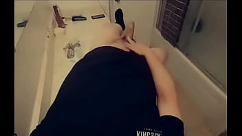 Preview 2 of Hallux Feet - hot guy stroking in restroom cheating