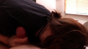 Preview 3 of Lesbian Sperm In Mouth Kiss - Sexy Alternative Mona Gives Good Head POV