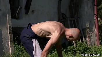 Preview 1 of Putas Ica - Old man toying teen girl outdoors