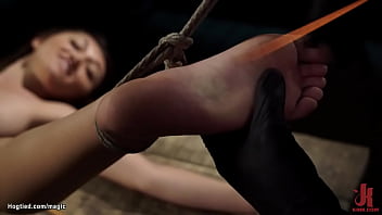 Preview 3 of Indian Vk Ftv Porn - Bound brunette slave feet tormented